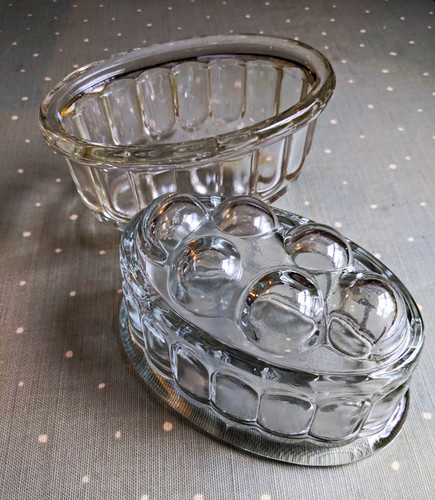 Two vintage glass jelly - two,