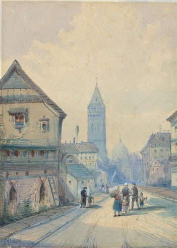 European street scene - scene,