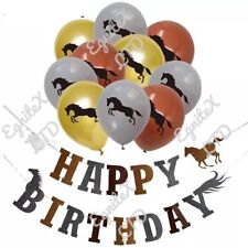Equestrian Horse Patry Balloons Birthday Decorations Supplies Garland Banner Set