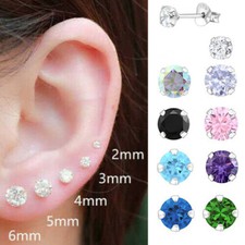 925 sterling silver - silver, stud