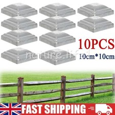 10PCS Fence Post Caps 100x100mm 4"x 4" Metal Silver Square Post UK STOCK