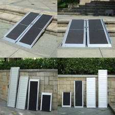 New 2ft-8ft Aluminum Folding Wheelchair Ramp Mobility Scooter Home/Car Threshold