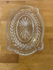 Vintage Clear Glass Dressing Table Vanity Tray Dish