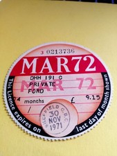 Tax Disc 1972