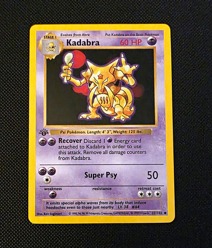 Pokémon tcg kadabra base set - pokémon,