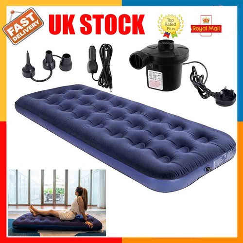Single flocked camping airbed - flocked,