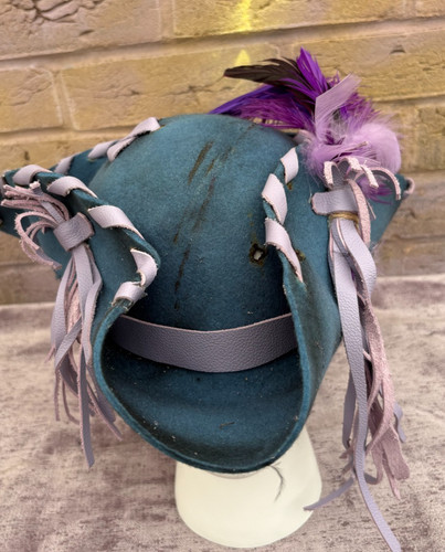 Blue distressed tricorn - distressed,