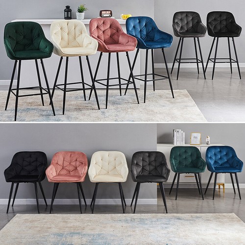 Bar stools velvet - 2x, breakfast