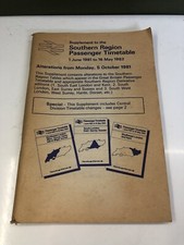 Supplement to the Southern Region Passenger Timetable 1 June 1981 to 16 May 1982