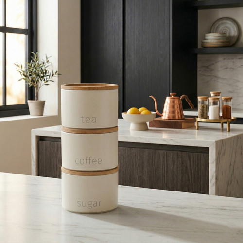 Stackable tea coffee sugar - stackable,