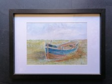 Contemporary Watercolour Maritime Painting, "The Old Boat," Blakeney, Norfolk