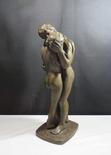 Vintage Roland Chadwick Bronze Lovers Embrace Sculpture