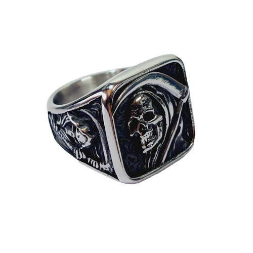 Men skull signet ring size - skull,
