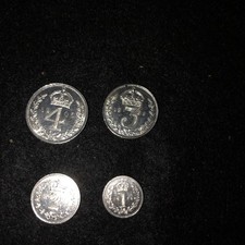 1905 Maundy  Set - Edward VII : Sterling Silver Coins - Superb : Original Case: