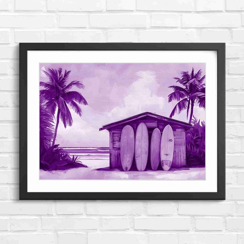 Pastel surfboards shack beach - pastel,