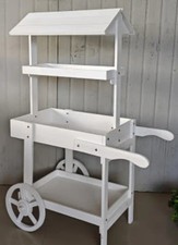 White Wooden Plant Trolley