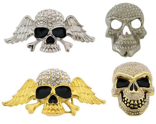 Skeleton belt buckle skull - belt,