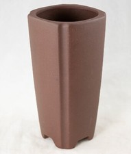 Square Cascade Yixing Zisha Bonsai Pot, Orchid Planter + Mesh 3.25"x 3.25"x 6.5"