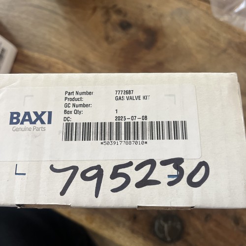 Baxi gas valve kit 7772687 - baxi,