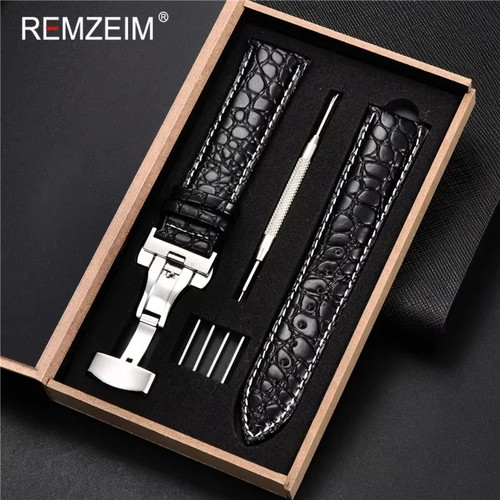 Crocodile leather strap - crocodile,