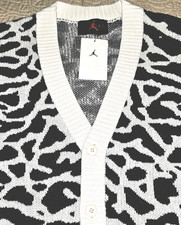 NEW AIR JORDAN, MEN'S *M/L, FLIGHT HERITAGE CARDIGAN WOOL SWEATER, MSRP $150.00!