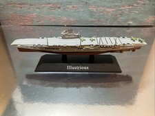 1:1250 HMS Illustrious Aircraft Carrier Model – WWII Royal Navy – Display Stand