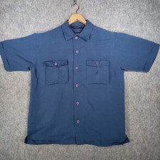 Nautica Shirt Mens Small Blue Yacht Logo Sailing Soft Feel Smart Casual Top