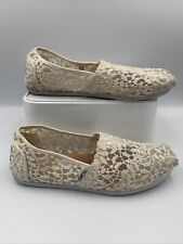TOMS Cream Lace slip-on flat shoes. comfortable. UK5