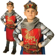 King Arthur Boys Childrens Kids Prince Medieval Fancy Dress Costume Outfit 5-10