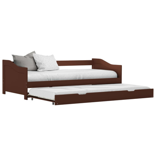 Sofa bed dark brown - sofa, pine