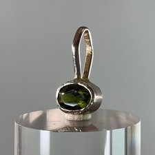 Rare Genuine Gem Grade Moldavite Sterling Silver Pendant - Vintage, Handmade