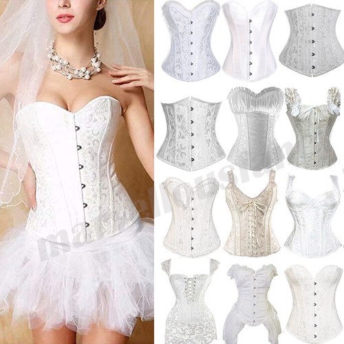 Women white basques bustier - basques,