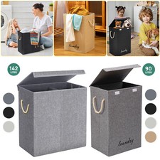 Laundry Basket Washing Storage Clothes Hamper Large Folding Bin Handle Organiser