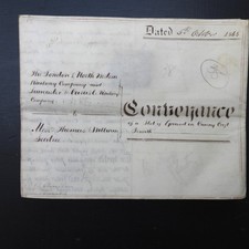 ANTIQUE INDENTURE 1866. RARE OLD RAILWAY TRANSACTIONS, LANCASTER AND CARLISLE