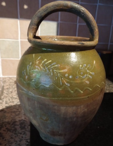 Rustic terracotta vase urn - vase,