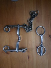 Complete Double Bridle Bits, Weymouth 4 3/4" & Bradoon 5 1/4" *Free Postage*