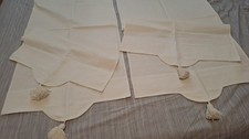 Four (4) bay window curtains in raw linen, completely handmade.