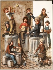 Leighton Jones: The Dustbin Philharmonic - unique Oil on Canvas