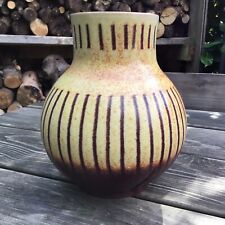 Old Vintage Retro Modernist Wheel Thrown Studio Pottery Vase - Burgundy & Browns