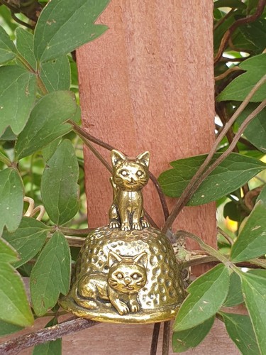 Beautiful brass cats small - brass,