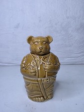 Vintage Brown Bear Ceramic Cookie Jar Storage Pot 16.5 cm tall