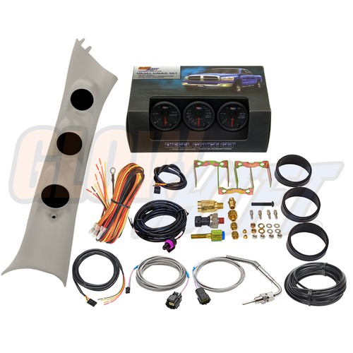 Glowshift black boost egt fuel - black, boost/egt/fuel