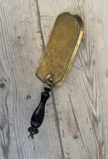 Arts Crafts Brass Crumb Scoop Tray Ebonised Handle HENRY LOVERIDGE  c1886-1927