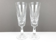 2 x Rare Set Waterford Crystal Rosslare Champagne Glasses Flutes 20 cm H
