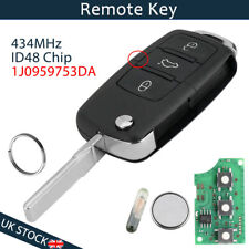 434MHz Remote Key Fob ID48 3 Button For VW Passat Polo Golf Mk4 SEAT Skoda Fabia