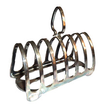 VINTAGE 1954 ELKINGTON SILVER PLATE TOAST RACK/LETTER RACK: SIX SLICE