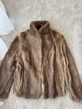 Vintage Real Mink Coat Jacket Camel Small 8 Brown Fur Chocolate Immaculate