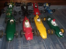 Scalextric cars x 8, all work, Vintage.