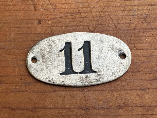 Antique number tag metal - antique, 11