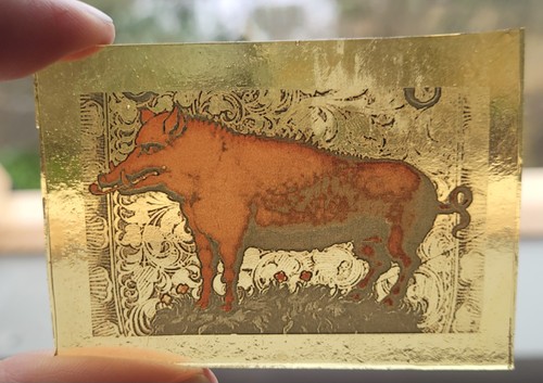 Stained glass wild boar - stained,